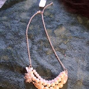 Mixit Pearl and Silver Floral Necklace
